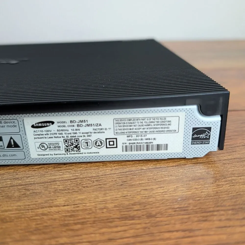 Samsung BD-Jm51 Curved Blu-Ray Player No Remote TESTED BD JM 51